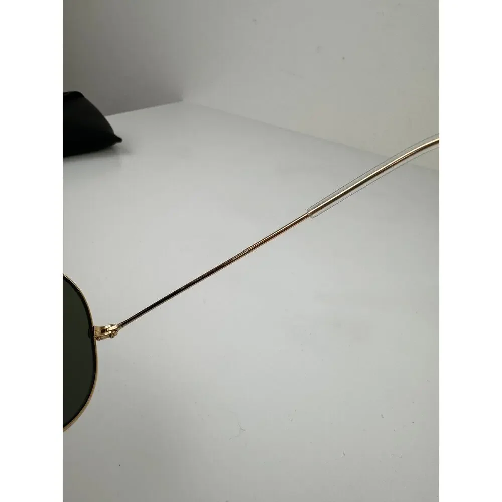 Ray-Ban RB3025 Polished Gold Metal Frame Green Lens Aviator Classic Sunglasses